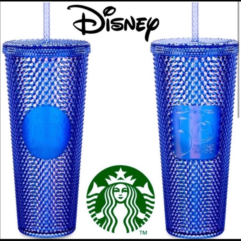 Walt Disney World 50th Anniversary Starbucks Tumbler with Straw – Blue